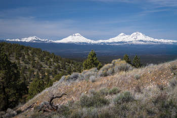 Volcanos viewed from high desert